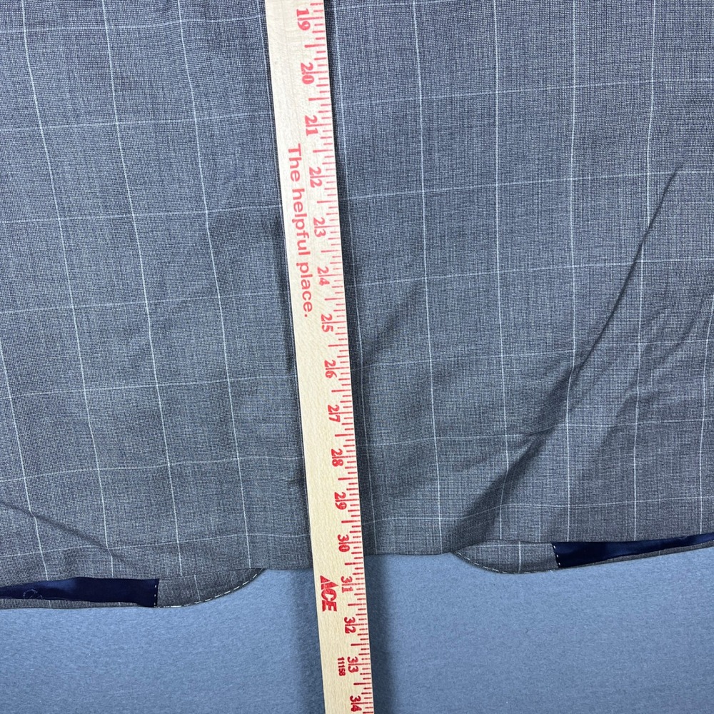 David Donahue Mens 48R Grey Windowpane 100% Wool Sport Coat Made in Canada - Picture 14 of 14
